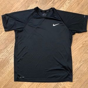 NWOT Black Nike Swim Dri Fit SPF 40+ Hydroguard Tee Sz Large